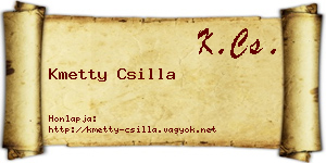 Kmetty Csilla névjegykártya